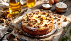 Torta di mele integrale senza zuccheri aggiunti: morbida e rustica, con noci croccanti