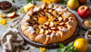 Crostata Sbriciolata invernale con mele pere e uvetta: dolce ricetta