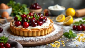 Crostata di ciliegie e ricotta con frolla al cacao: cremosa e facile da fare