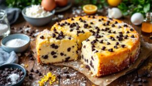Torta di ricotta in friggitrice ad aria, senza farina: morbida e con gocce di cioccolato